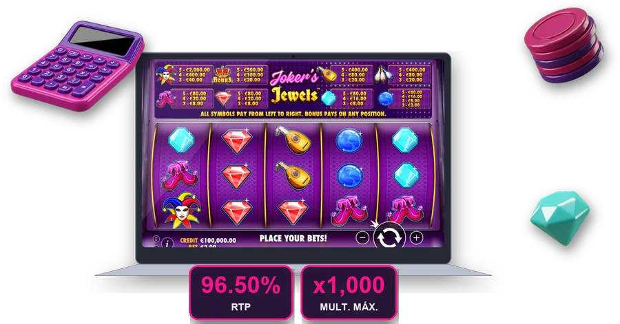 Joker's Jewels en pantalla con las cifras clave de esta sección
