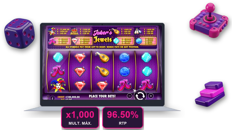 Joker's Jewels en pantalla con las cifras clave de esta sección