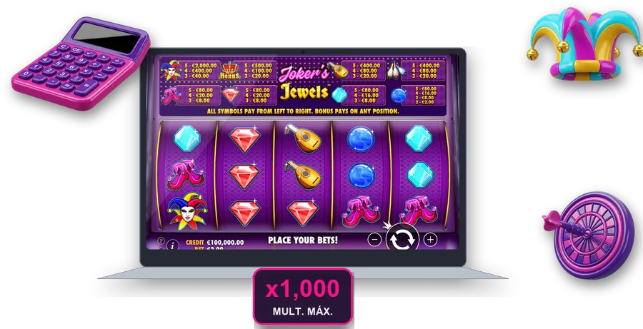 Joker's Jewels en pantalla con las cifras clave de esta sección